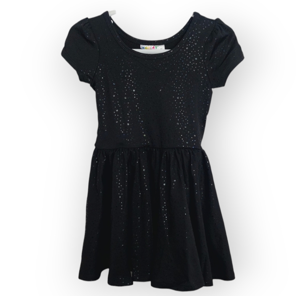 Dot Dot Smile Size 2T Dress Fancy Flashy Holiday Black Dress Cap Sleeve Toddler